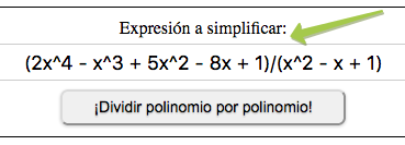 ¡Dividir polinomio por polinomio!
